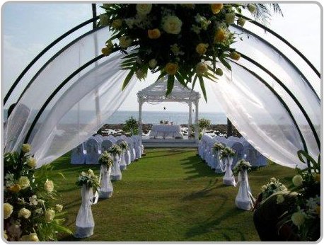 The beach wedding setting at Merlin Beach Resort Resort Weddings