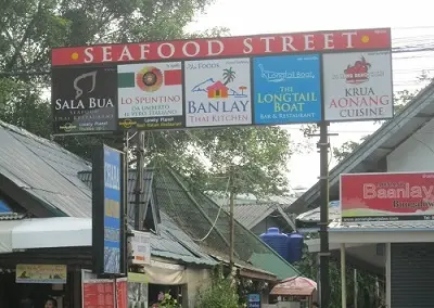 Great restaurants in Seafood Street at Ao Nang Seafood Street Krabi