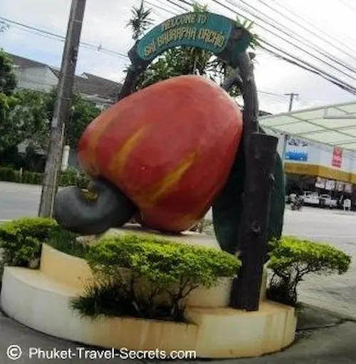 Large Cashew Nut outside the factory, you can't miss it. Cashew Nut Factory In Phuket
