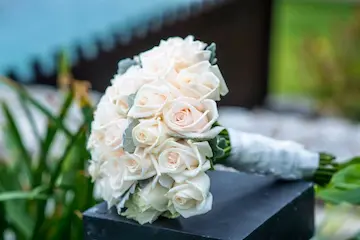 White Rose Bouquet Phuket Beach weddings Bridal Bouquet for a beach wedding in Phuket