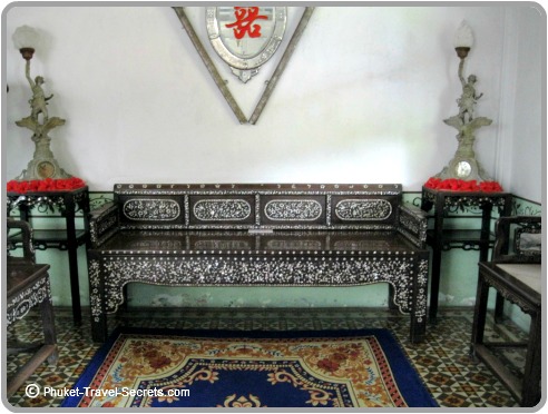 Imported furnture fills the house.