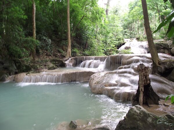 Erawan Falls are a great place to cool down.