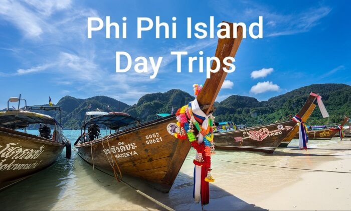 excursões para as ilhas Phi Phi de Phuket ou Krabi.