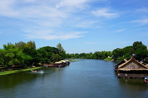 River Raft Hotels on the river Kwai are popular hotels in Kanchanaburi Thailand