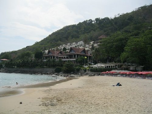 Nai Harn Beach looking towards the Royal Phuket Yacht Club. Nai Harn Beach looking towards the Royal Phuket Yacht Club.
