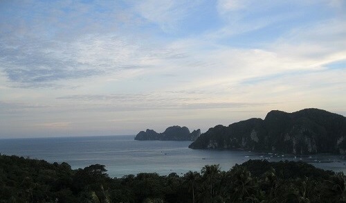 Tonsai Bay and Phi Phi Lay from Pee Pee Viewpoint