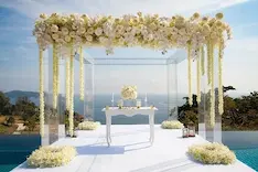 Setup for a villa wedding