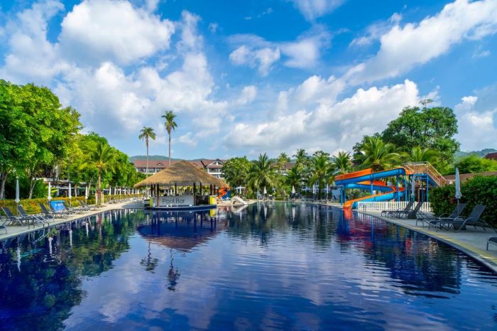 Swimming Pool, slides and Pool Bar Swimming Pool at the Sunwing Kamala Beach Resort, Phuket