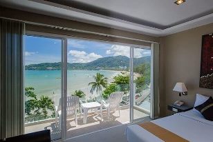 View from the room at this budget friendly Patong Beach hotel Front Apartments