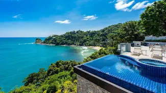 Panoramic ocean views and swimming pool