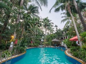 Swimming pool and gardens at this affordable Resort in the heart of Patong The Viridian at Patong Beach, Phuket