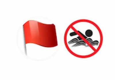 Don't go swimming if you see a red flag flying on the beach Red Flags - no swimming