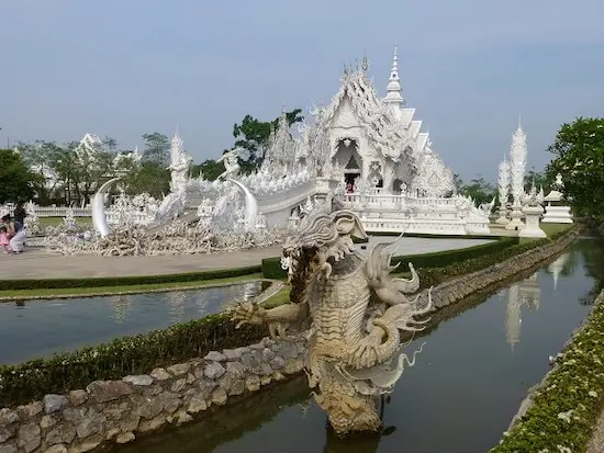 Sculptures at the White Temple near Chiang Rai. Impressive life-size sculptures at the White Temple in Chiang Rai