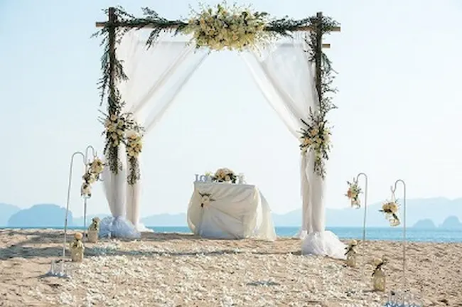 Island beach wedding