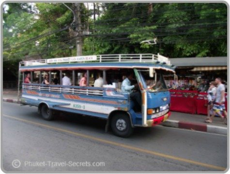 Songthaews - local bus in Phuket